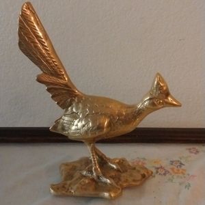 Rare Vintage solid brass roadrunner figurine